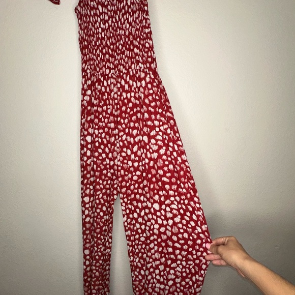 Tiare Hawaii Pants - Tiare Hawaii Red and White Patterned Jumpsuit